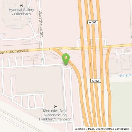 Standortübersicht der Tankstelle Mercedes- Benz AG - Niederlassung Frankfurt in 60599 Frankfurt