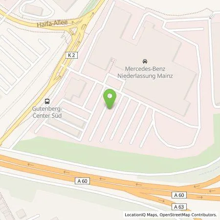 Standortübersicht der Tankstelle Mercedes- Benz AG - Niederlassung Mainz in 55128 Mainz