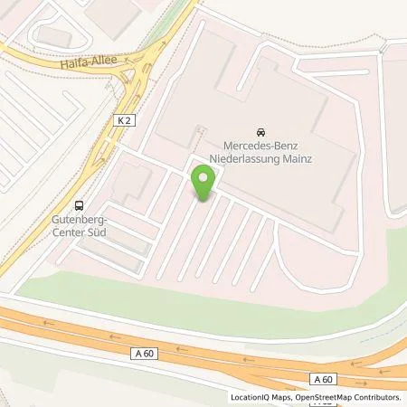 Standortübersicht der Tankstelle Mercedes- Benz AG - Niederlassung Mainz in 55128 Mainz