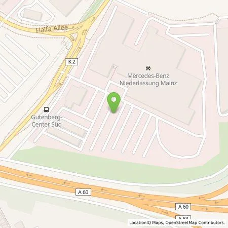 Standortübersicht der Tankstelle Mercedes- Benz AG - Niederlassung Mainz in 55128 Mainz