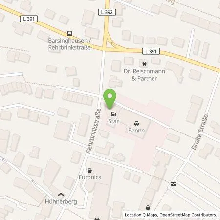 Standortübersicht der Tankstelle Stadtwerke Barsinghausen GmbH in 30890 Barsinghausen