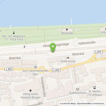 Standortübersicht der Tankstelle Stadtwerke Bingen in 55411 Bingen