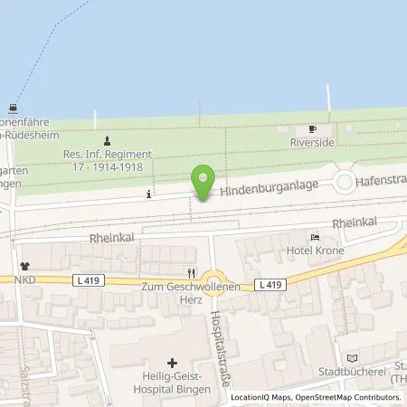 Standortübersicht der Tankstelle Stadtwerke Bingen in 55411 Bingen