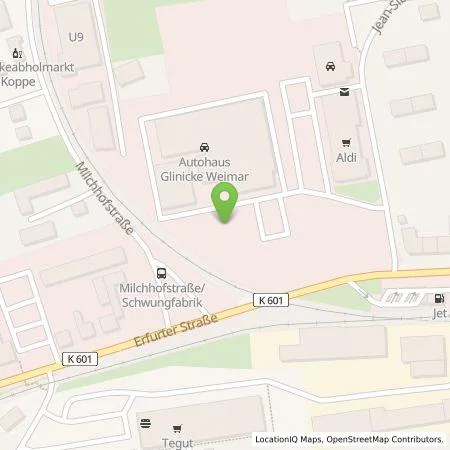 Standortübersicht der Tankstelle Glinicke Energie+Service GmbH in 99423 Weimar