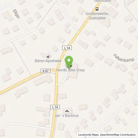 Standortübersicht der Tankstelle Gemeinde Großenwiehe über Amt Schafflund, Gebietskörperschaft in 24969 Großenwiehe