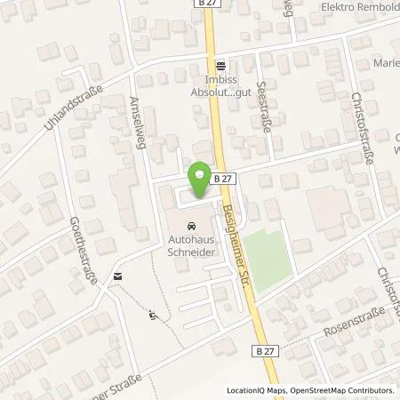 Standortübersicht der Tankstelle Autohaus Schneider GmbH & Co. KG in 74366 Kirchheim
