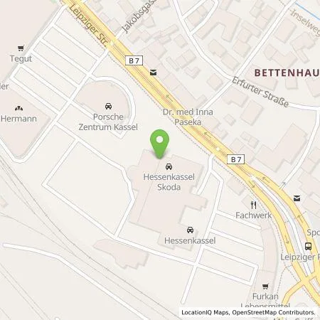 Standortübersicht der Tankstelle Glinicke Energie+Service GmbH in 34123 Kassel