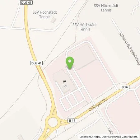 Standortübersicht der Tankstelle EnBW mobility+ AG und Co.KG in 89420 Höchstädt a.d.Donau