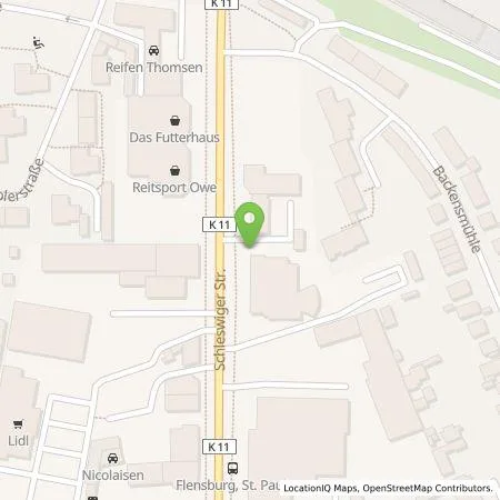 Standortübersicht der Tankstelle E.ON Drive GmbH in 24941 Flensburg