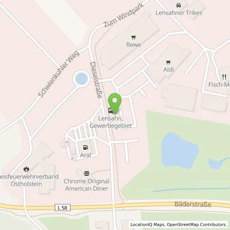 Standortübersicht der Tankstelle E.ON Drive GmbH in 23738 Lensahn