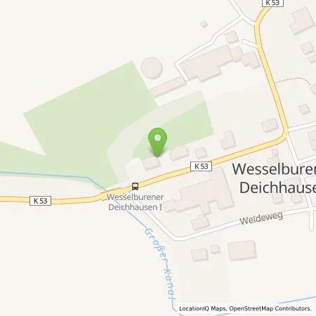 Standortübersicht der Tankstelle E.ON Drive GmbH in 25764 Wesselburener Deichhausen