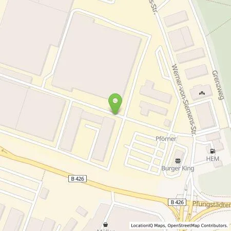 Standortübersicht der Tankstelle E.ON Drive GmbH in 64319 Pfungstadt