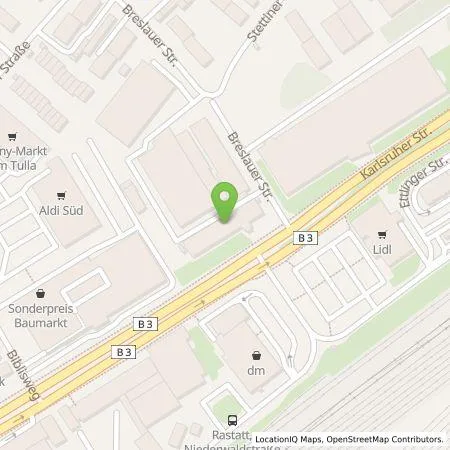 Standortübersicht der Tankstelle E.ON Drive GmbH in 76437 Rastatt