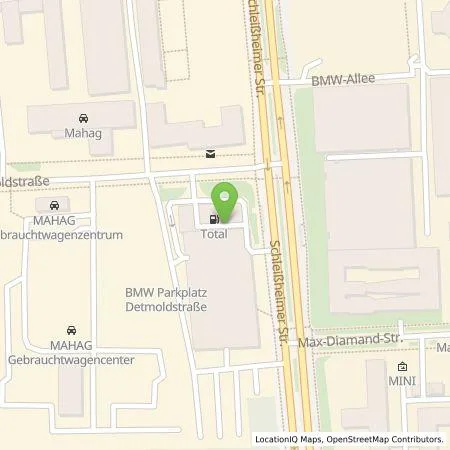 Standortübersicht der Tankstelle E.ON Drive GmbH in 80935 München