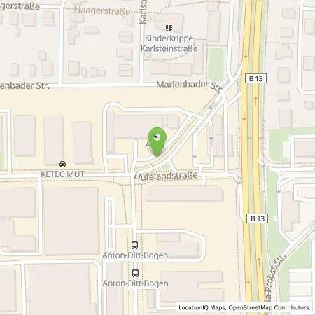 Standortübersicht der Tankstelle E.ON Drive GmbH in 80939 München