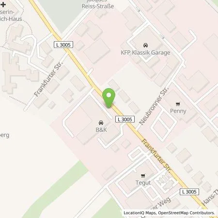 Standortübersicht der Tankstelle B & K GmbH & Co. KG (Bad Homburg) in 61476 Kronberg