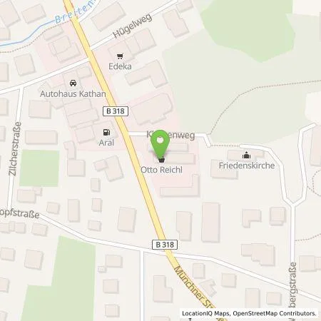 Standortübersicht der Tankstelle Autohaus Kathan GmbH in 83707 Bad Wiessee