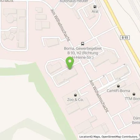 Standortübersicht der Tankstelle Städtische Werke Borna GmbH in 04552 Borna