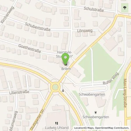 Standortübersicht der Tankstelle Autohaus Briem GmbH & Co. KG in 70711 Leinfelden (Echterdingen)