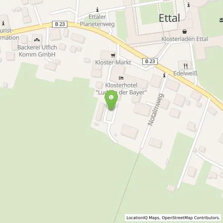 Standortübersicht der Tankstelle Energie Südbayern GmbH in 82488 Ettal