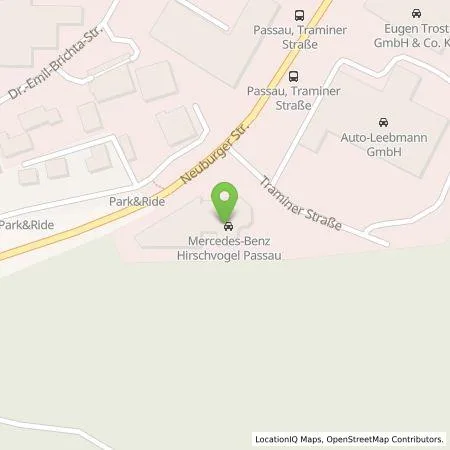 Standortübersicht der Tankstelle Auto-Leebmann GmbH in 94036 Passau