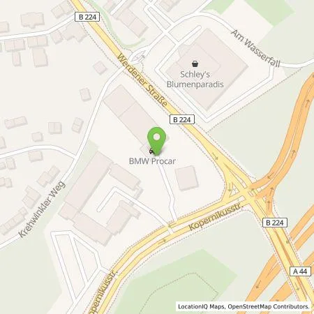 Standortübersicht der Tankstelle Procar Automobile GmbH in 42549 Velbert