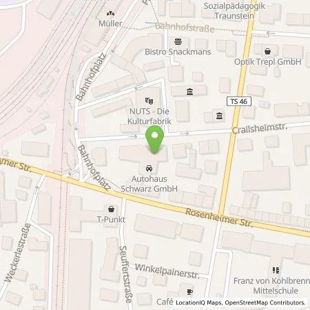 Standortübersicht der Tankstelle Schwarz GmbH - Traunstein in 83278 Traunstein