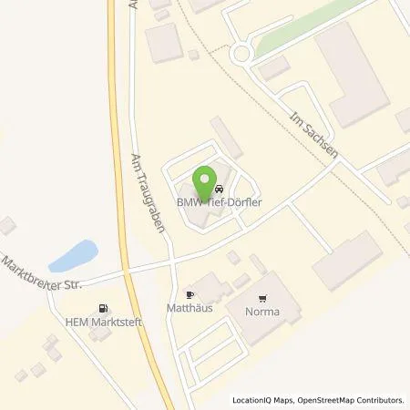 Standortübersicht der Tankstelle Tief-Dörfler Automotive GmbH in 97342 Marktsteft