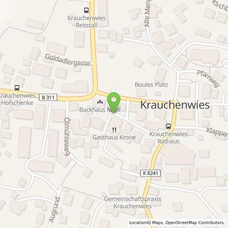 Standortübersicht der Tankstelle Gemeindewerke Krauchenwies - Stromversorgung Eigenbetrieb in 72505 Krauchenwies
