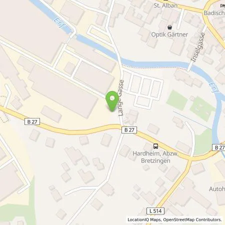 Standortübersicht der Tankstelle Gebrüder Eirich GmbH & Co KG in 74736 Hardheim