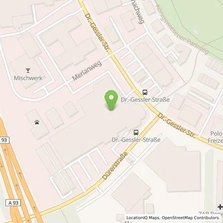 Standortübersicht der Tankstelle Autohaus Hofmann NL der Ingolstädter Autohaus GmbH in 93051 Regensburg