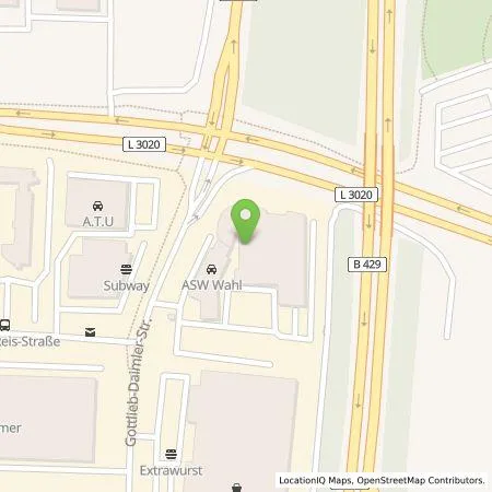 Standortübersicht der Tankstelle ASW Wahl GmbH & Co. KG in 35398 Gießen