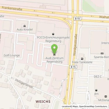 Standortübersicht der Tankstelle Audi Zentrum Regensburg / Zweigbetrieb der Jepsen Automobilhandels GmbH in 93059 Regensburg