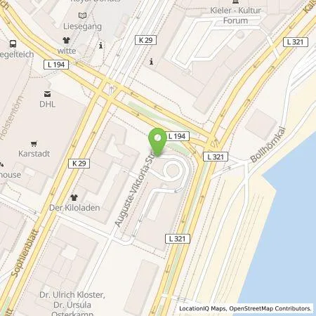 Standortübersicht der Tankstelle Landeshauptstadt Kiel - Eigenbetrieb Parken in 24103 Kiel