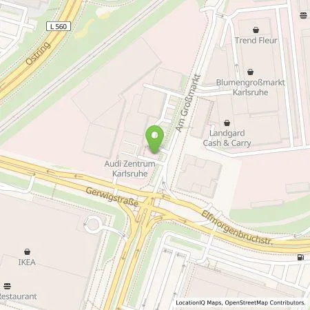 Standortübersicht der Tankstelle Audi Zentrum Karlsruhe GmbH in 76131 Karlsruhe