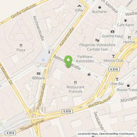 Standortübersicht der Tankstelle Elektro Ehinger GmbH in 60311 Frankfurt am Main