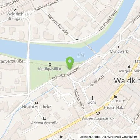 Standortübersicht der Tankstelle Stadtwerke Waldkirch GmbH in 79183 Waldkirch