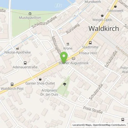 Standortübersicht der Tankstelle Stadtwerke Waldkirch GmbH in 79183 Waldkirch