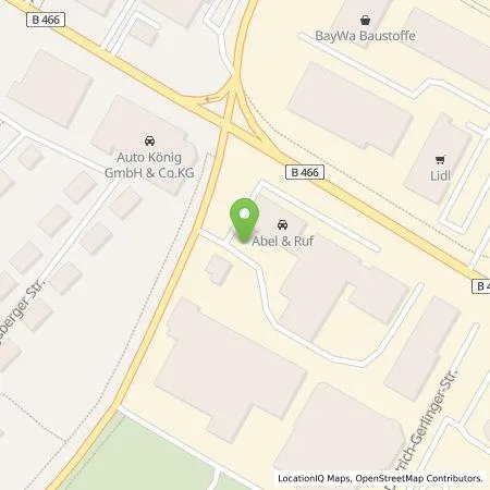 Standortübersicht der Tankstelle Abel+Ruf GmbH in 86720 Nördlingen