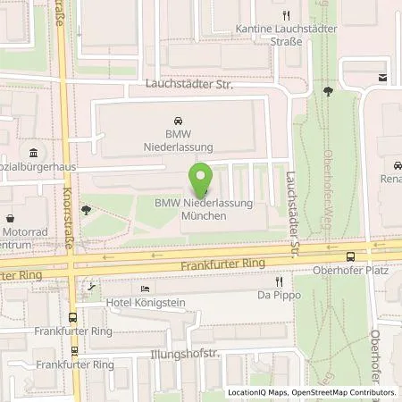 Standortübersicht der Tankstelle BMW AG Niederlassung München in 80807 München