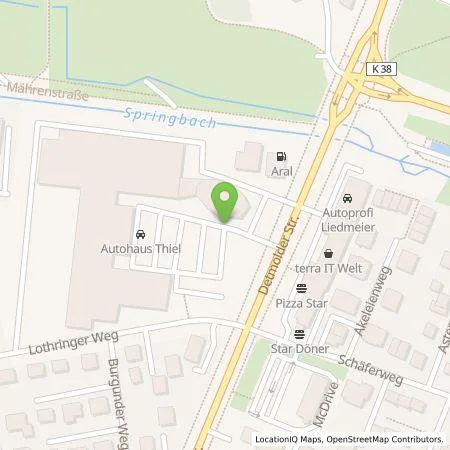 Standortübersicht der Tankstelle Thiel Sportwagen GmbH in 33100 Paderborn