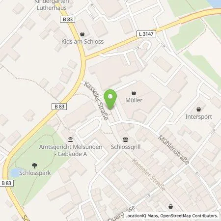 Standortübersicht der Tankstelle Magistrat der Stadt Melsungen - Körperschaft öffentlichen Rechts in 34212 Melsungen