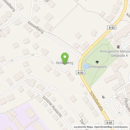 Standortübersicht der Tankstelle Magistrat der Stadt Melsungen - Körperschaft öffentlichen Rechts in 34212 Melsungen