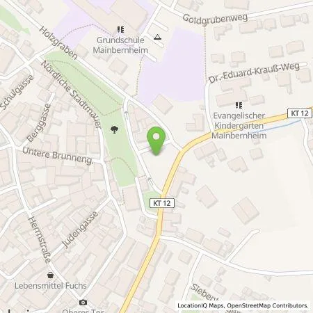 Standortübersicht der Tankstelle Elektrizitätswerk Mainbernheim GmbH in 97350 Mainbernheim