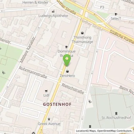 Standortübersicht der Tankstelle Wirelane GmbH in 90429 Nürnberg