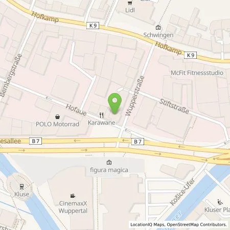 Standortübersicht der Tankstelle Wirelane GmbH in 42103 Wuppertal