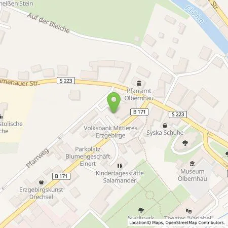 Standortübersicht der Tankstelle Volksbank Mittleres Erzgebirge eG in 09526 Olbernhau