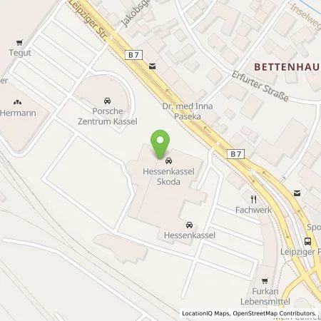 Standortübersicht der Tankstelle Glinicke Energie+Service GmbH in 34119 Kassel