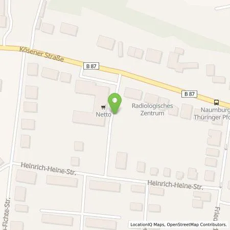Standortübersicht der Tankstelle Einkaufszentrum Kösenerstr. 36-40 GmbH&Co Verwaltungs KG in 06618 Naumburg