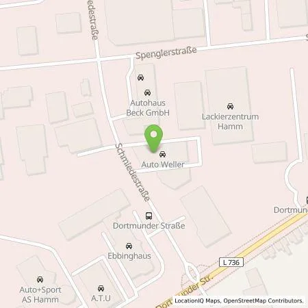 Standortübersicht der Tankstelle Auto Weller GmbH & Co. KG in 59067 Hamm